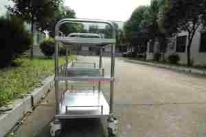 Lichtgewicht Mobiele Drievoudige Medische Roestvrijstalen Medische <span class=keywords><strong>Trolley</strong></span> Zonder Laden 3-laags Instrumentenwagen - Product Image 4