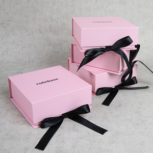 Sang trọng ưa thích màu hồng nam châm giấy các tông hộp quà tặng với Ribbon - Product Image 2