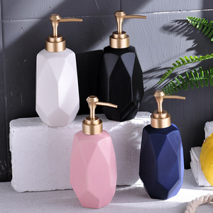 Botellas de loción vacías de cerámica modernas blancas altas decoración del hogar dispensador de lavado de jabón de manos de gres - Product Image 5