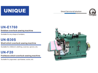 Machine à coudre surjeteuse UN-E1760 pour emblèmes, adaptée à toutes les formes d'emblèmes.