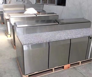 De acero inoxidable comercial <span class=keywords><strong>Pizza</strong></span> refrigerador enfriador con tapa de mármol - Product Image 2