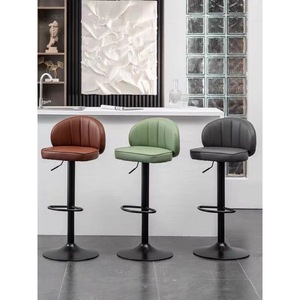 Bancos <span class=keywords><strong>de</strong></span> Bar nórdicos modernos <span class=keywords><strong>de</strong></span> lujo ligeros, silla <span class=keywords><strong>de</strong></span> pies altos, sillas <span class=keywords><strong>de</strong></span> cuero, bancos <span class=keywords><strong>de</strong></span> <span class=keywords><strong>barra</strong></span> <span class=keywords><strong>de</strong></span> hierro - Product Image 3