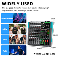 Console de mixage USB professionnelle OEM PA6 6 canaux avec effets de réverbération intégrés 256, mixeur audio professionnel