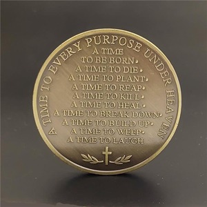Todas las estaciones Custom Metal Craft UV Regalo Pintado Moneda Filosófica Eternidad Medalla Logo Con Cruz Filosofía inspiradora - Product Image 2