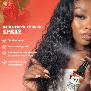 Marque privée Spray de croissance pour cheveux à base de plantes, huile de coco, essence de fraise et de menthe biologique pour la croissance des cheveux
