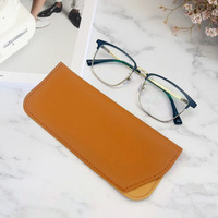 Étui de protection souple rectangulaire portable pour lunettes de soleil, étui pour pinceau à paupières, boîte à lunettes en cuir minimaliste et tendance – Vente chaude directe usine