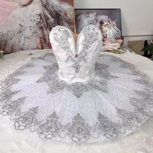 Robe de tutu de <span class=keywords><strong>ballet</strong></span> professionnelle <span class=keywords><strong>pour</strong></span> femmes adultes, blanc, Lac des cygnes, spandex/nylon, costume de danse de ballerine - Product Image 3