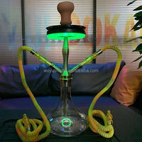 Lampe LED annulaire moderne en plastique laqué de 6 pouces pour chicha avec télécommande et base lumineuse RGB