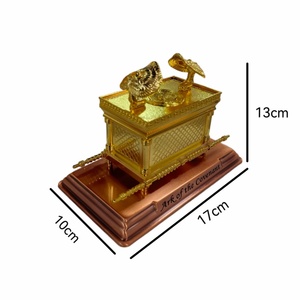 Artesanía Religiosa, Adornos Coleccionables, Cristianismo, Arca <span class=keywords><strong>de</strong></span> la Alianza, Juego <span class=keywords><strong>de</strong></span> Figuras Decorativas Judías Bañadas en Oro - Product Image 3