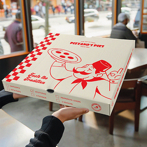 Custom Cheap <strong>Black</strong> White Pink Pizza <strong>Slice</strong> Box Wholesale 10/12/16 Inch Octagon Round Rectangle Cone Pizza Box Packaging with Logo - Product Image 3