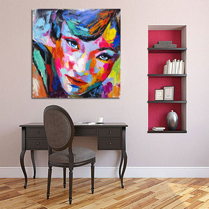 Pintura al Óleo Moderna Original Hecha a Mano, Tamaño Personalizado, Retrato de Mujer Abstracto, Decoración de Pared de Lienzo Personalizada con Marco de Madera - Product Image 5