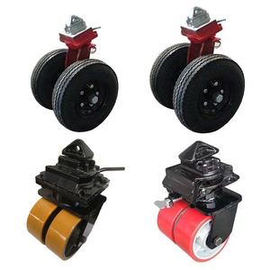 8, 10, 12 Zoll 4, 5, 6, 7, 8, 9, 10 Tonnen Schwerlast Outdoor Gummi Doppelrad Schwenkbare ISO Frachtcontainer Transportrollen - Product Image 1