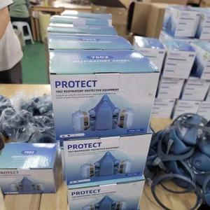 सिलिकॉन सामग्री 7502 आधा चेहरा गैस मास्क 7-टुकड़े श्वसन पूर्ण सेट पुनः प्रयोज्य गैस मास्क श्वसन - Product Image 4