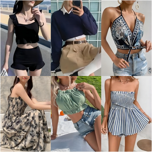 Clearance Sale Ladies Casual Dress <strong>Clothes</strong> <strong>Bundle</strong> Bale Mixed Woman Cheap Clothing Wholesale Bulk Floral Crop Tops for Women Sexy - Product Image 6