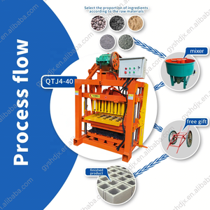Machine à mouler des blocs creux et des briques de pavage QTJ4-40A, facile à utiliser, petite machine électrique de fabrication de briques en ciment - Product Image 2