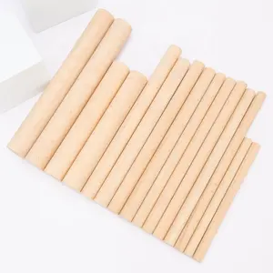 Factory Price Unfinished Wooden Dowel Rods Flag Sticks Wood Craft Sticks
