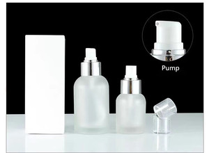 40ml 100ml 120ml 50g Set bottiglia di vetro opaco smerigliato argento pompa <span class=keywords><strong>Spray</strong></span> Top vuoto cosmetici per la cura della pelle crema parrucche - Product Image 5