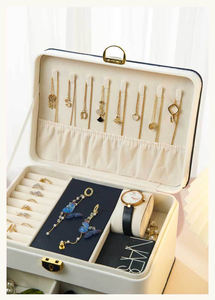 Custom Logo <b>Large</b>-Capacity Multi-Layer PU Leather Washable Modern Jewelry Storage <b>Boxes</b> Multi-Functional for Necklace Rings Home - Product Image 5