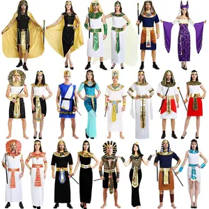 Halloween Costume Adult Egyptian Pharaoh Queen Prince Clothes Cosplay Saudi Arabia Robe Picture 2 Piece Egypt Custom Size