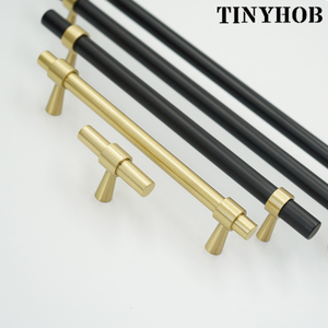 Personalizzazione semplici mobili in ottone manici lunghi T-bar oro nero <span class=keywords><strong>per</strong></span> guardaroba armadio armadio armadio tira <span class=keywords><strong>maniglie</strong></span> DC-2570 - Product Image 3