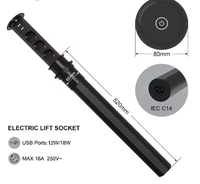 Multiprise motorisée escamotable standard DE 65 mm, prise de bureau encastrée dissimulée avec USB pour la maison, la cuisine, le bureau