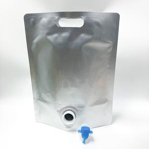 1L-5L Aluminum Packaging Bag <b>Leak</b>-proof Air Barrier Bag With Double Bottom Stand Up Pouch With Valve <b>For</b> Wine Beverage - Product Image 2