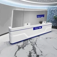 Bureau d'accueil moderne simple pour hôtels Consultations médicales Bureau de caissier laqué pour salon de beauté Écoles Hôpitaux Personnalisé