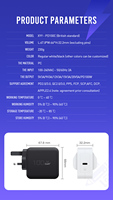 Chargeur mural USB-C GaN 100W avec prise UK, certifié CE FCC, compatible QC3.0 et PD, adaptateur secteur rapide pour MacBook