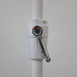 High End 100% Aluminum Garden Outdoor Sun Protection <strong>Umbrella</strong> Hand Crank Striped <strong>Patio</strong> Hotel Cafe Resort Mid Pole Parasol - Product Image 6