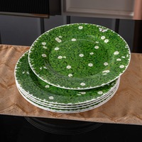 Groene Bladplant Luxe Porseleinen Serviesset Elegant Natuur Geïnspireerd Ecologisch Vaatwasserbestendig Thuis Bruiloft Feest Diner