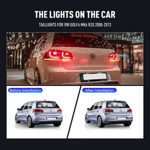 ไฟท้าย LED StarNav สำหรับ Golf6 Mk6 R20 ปี 2008-2013 แบบเสียบใช้งานได้ทันที พร้อมไฟ DRL ไฟถอย ไฟเลี้ยว ชุดไฟท้ายรถยนต์ อะไหล่ตกแต่ง - Product Image 2