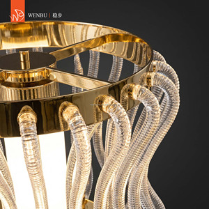 Lampe de sol moderne en verre teinté fait main, de forme ronde, en or champagne miroir, pour salon de villa - Product Image 2