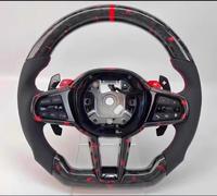 Volant en fibre de carbone forgée avec lumières LED et palettes de changement de vitesse pour X1-X6, séries 1-7 - Design sportif personnalisable