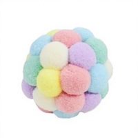 Jouet interactif pour chat en peluche, balle multicolore ronde, jouet à mâcher doux pour chats d'intérieur
