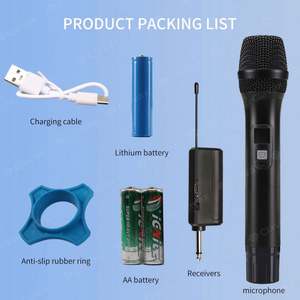 TNH UM-PU01 microfono Wireless UHF ricaricabile microfono Karaoke doppio microfono portatile dinamico con ricevitore ricaricabile - Product Image 6