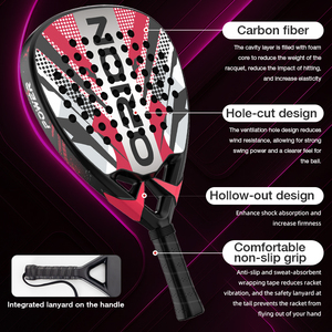 Racchetta da Padel Professionale in Fibra di Carbonio Grezza Jusain Factory, Racchetta Leggera e Portatile - Product Image 2