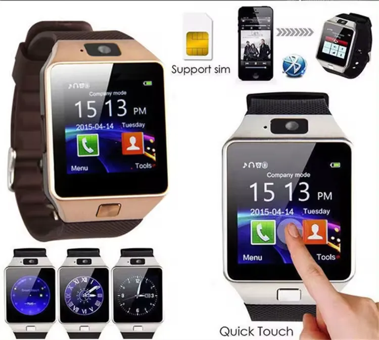 2024 toptan mobil saat telefonları kamera Video çağrı Wifi dokunmatik ekran Reloj Smartwatch DZ09 akıllı saat Sima kart telefon izle