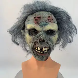 Peruk ile yeni korku zombi maskesi kötü canavar vampir kostüm lateks maske Disguise zombi sahne cadılar bayramı maskesi