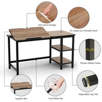 Escritorio de esquina ajustable de madera para ordenador portátil, mueble con marco de Metal, soporte barato, mesa de estudio para el hogar y la Oficina