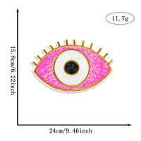 Patch brodé de sequins colorés motif œil protecteur avec applique en PVC thermocollante en feutre pour projets DIY écologiques