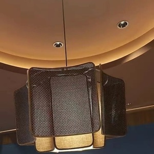 Đèn thả mây tre đan phong cách Wabi-Sabi Nhật Bản, thiết kế đá sáng tạo, đèn chùm phòng khách nhà hàng phong cách Zen cho gia đình - Product Image 4