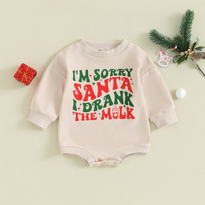 <span class=keywords><strong>Mon</strong></span> <span class=keywords><strong>premier</strong></span> Noël, tenue pour bébé fille ou garçon, nouveau-né, automne-hiver, combinaison, sweat-shirt surdimensionné pour nouveau-né, barboteuse à bulles - Product Image 3