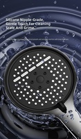 OFFO Pommeau de Douche à Main en Plastique ABS, 6 Modes, Haute Pression, Débit Réglable, Chromé, pour Faible Pression d'Eau, Fixation Murale