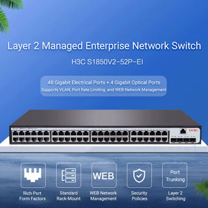 Commutateur Ethernet Gigabit H3C S1850V2-52P-EI à 52 ports, capacité de commutation de 336 Gbit/s, taux de routage de 108 Mpps, QoS, SNMP, réseau empilable - Product Image 1