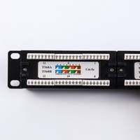 Panel de Conexiones Keystone de 19 Pulgadas 1U para Montaje en Rack, 24 Puertos Cat5e UTP, RJ45 sin Herramientas, Compatible con 100MHz, para Oficina y Centro de Datos