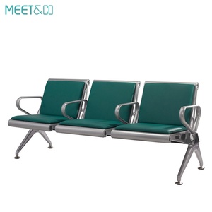 Chaise d'hôpital 3 places en acier inoxydable avec rembourrage en mousse de polyuréthane - Product Image 2