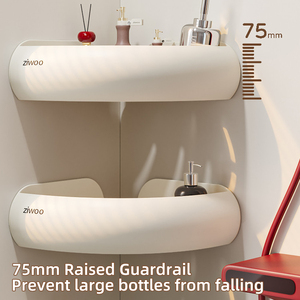 Mensola portaoggetti da bagno, scaffale a parete <span class=keywords><strong>per</strong></span> WC e <span class=keywords><strong>lavabo</strong></span>, nessuna perforazione richiesta - Product Image 2