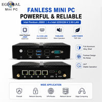 Mini PC EGLOBAL J5005 Nano sin Ventilador, N4000 4xi226-V 2.5G, Router Suave, Dispositivo de Firewall RJ45, Mini Computadora PfSense, Servidor Doméstico