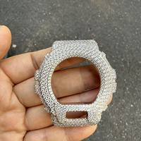 Luxuriöser Hip-Hop-Schmuck für Herren: Stoßfeste Accessoires, 925er Sterlingsilber, VVS Moissanite Diamant Iced Out Uhrenlünette für DW6900