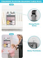 Sac de rangement suspendu pliable en tissu non tissé durable pour couches et articles humides, pour lit bébé et barrière/mur de table à langer